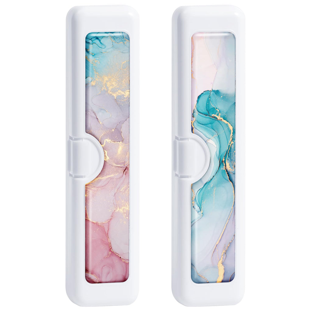 2 Pcs Toothbrush Travel Case Convenient Colorful Pattern