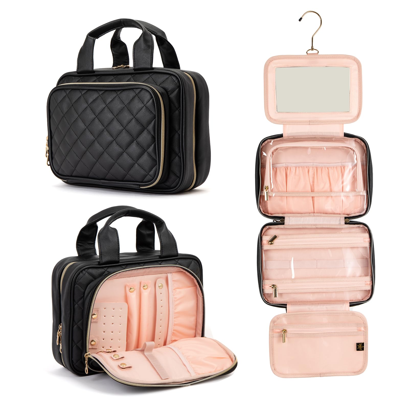 Cosmetic Travel Bag with built-in mirror
